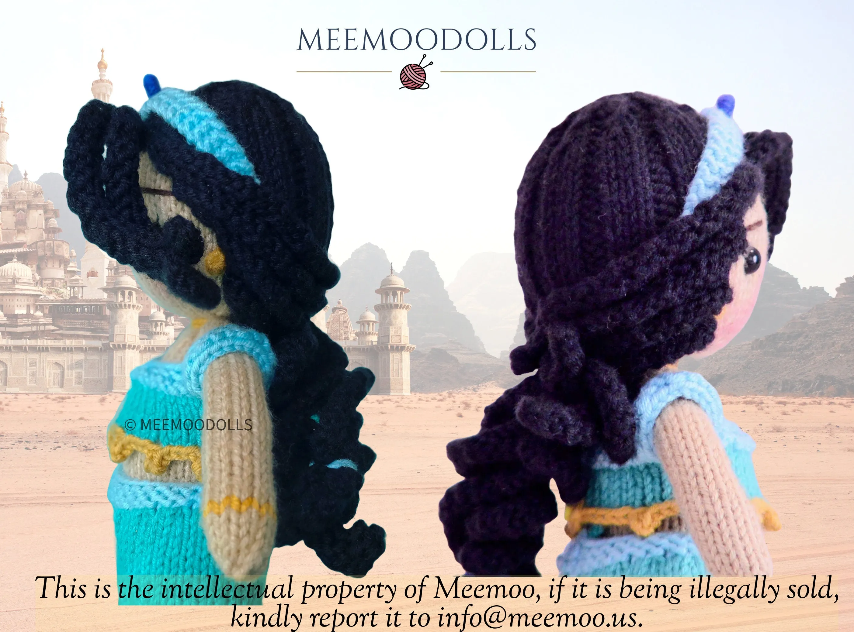 Arabian Princess Doll. Knitted toy patterns. Meemoodolls