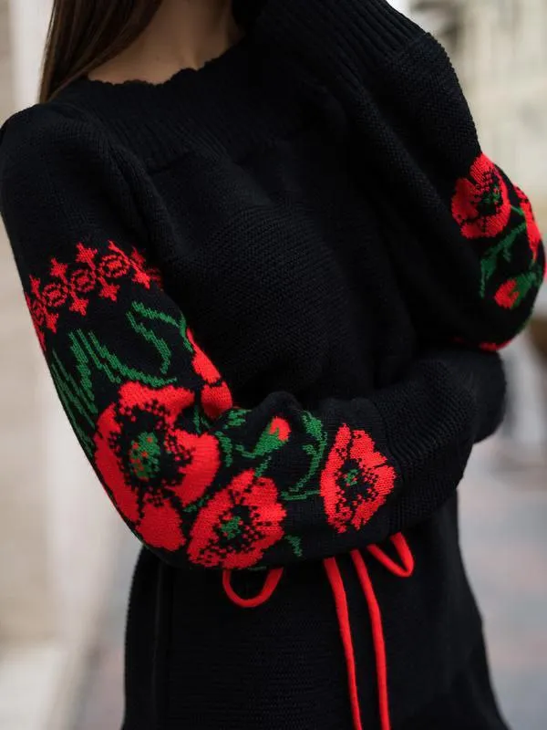 Beautiful Knitted Dress Vyshyvanka Ukrainian Size Oversize L-XXL