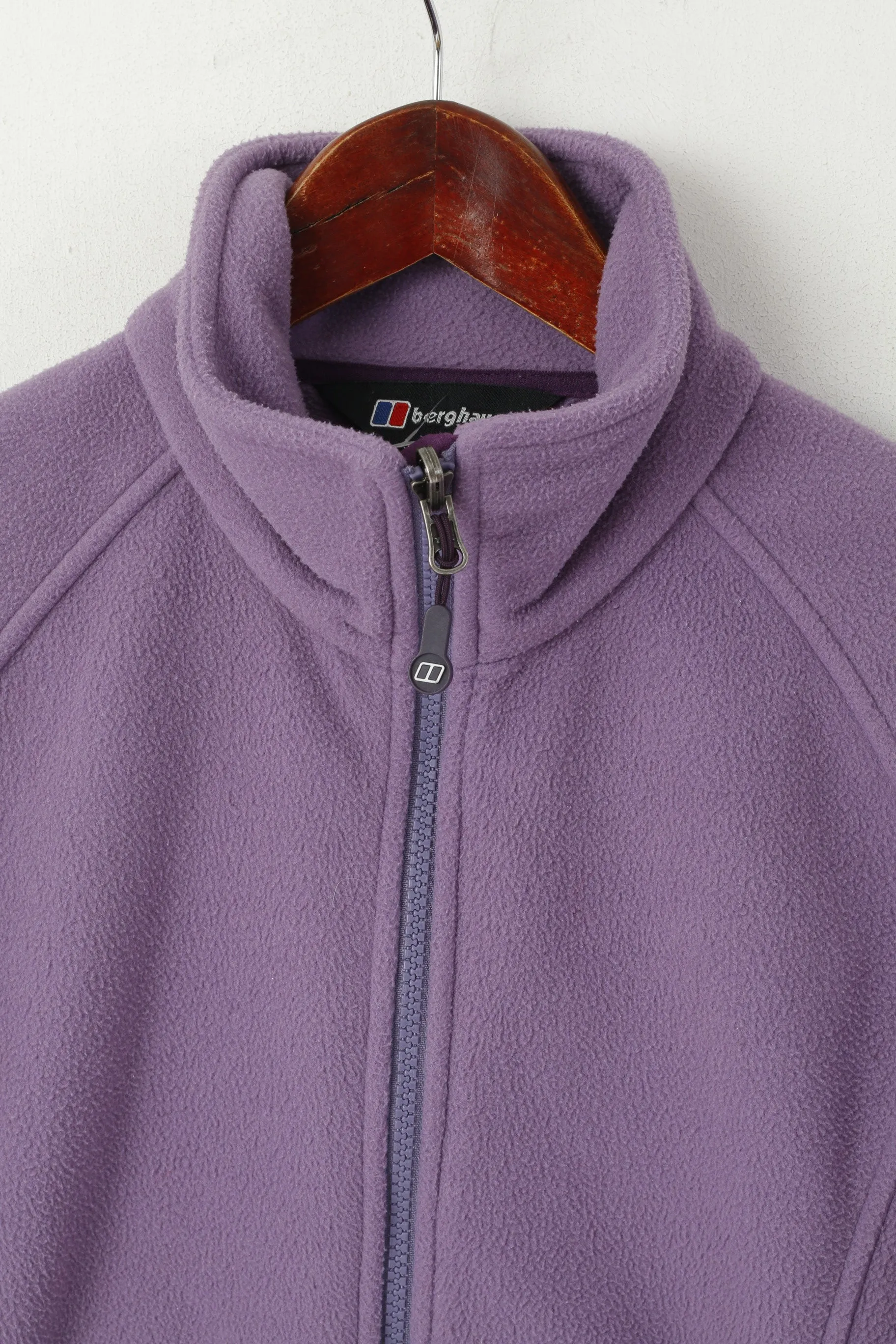 Berghaus Women 10 S Fleece Top Purple Vintage Full Zipper Outdoor Sport Top