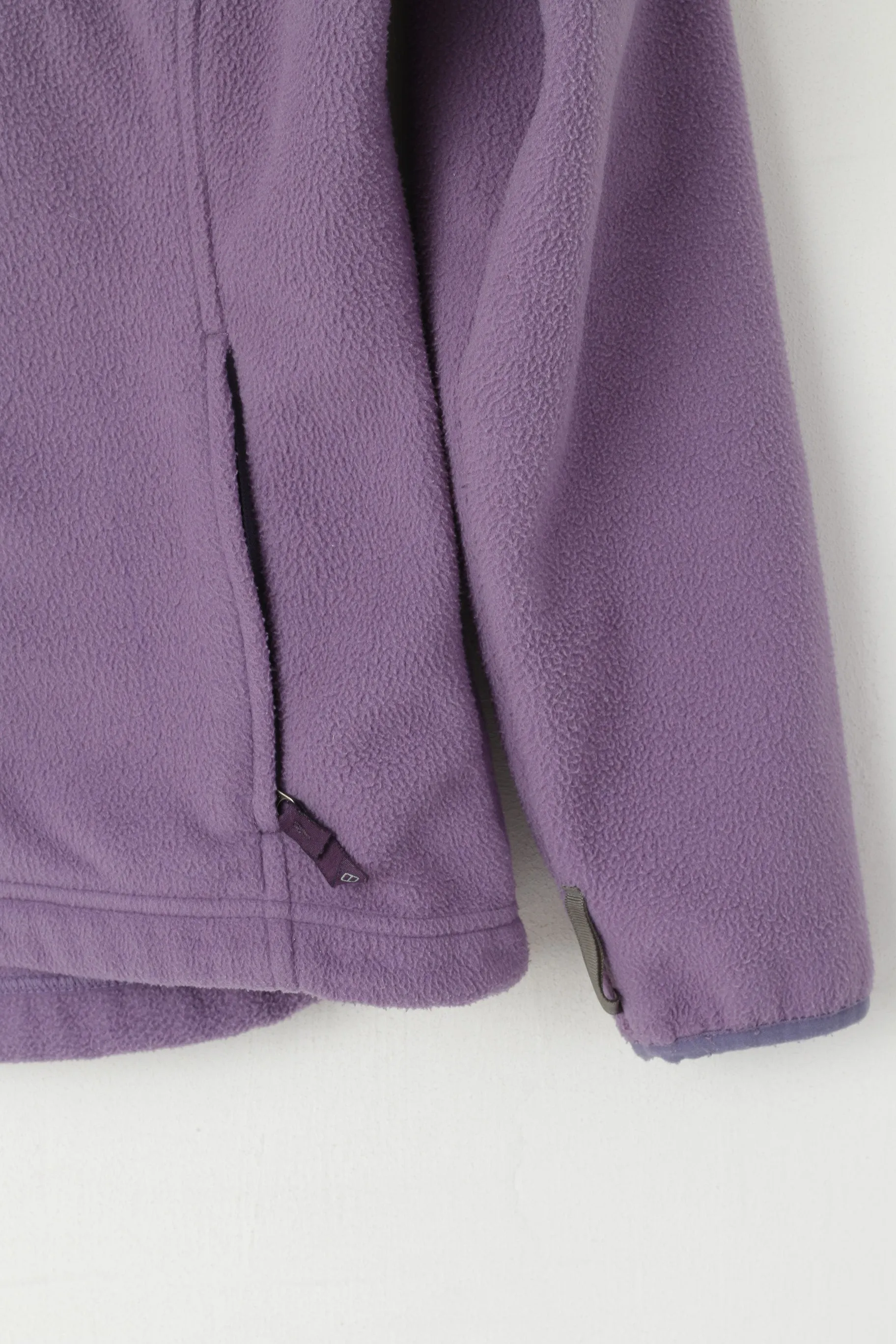 Berghaus Women 10 S Fleece Top Purple Vintage Full Zipper Outdoor Sport Top