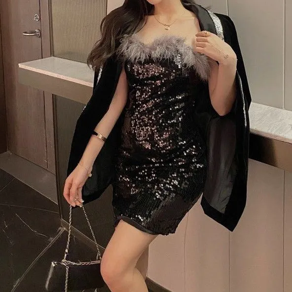 Berry Sequined Dress