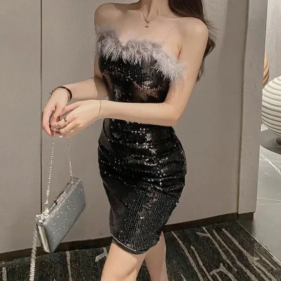 Berry Sequined Dress