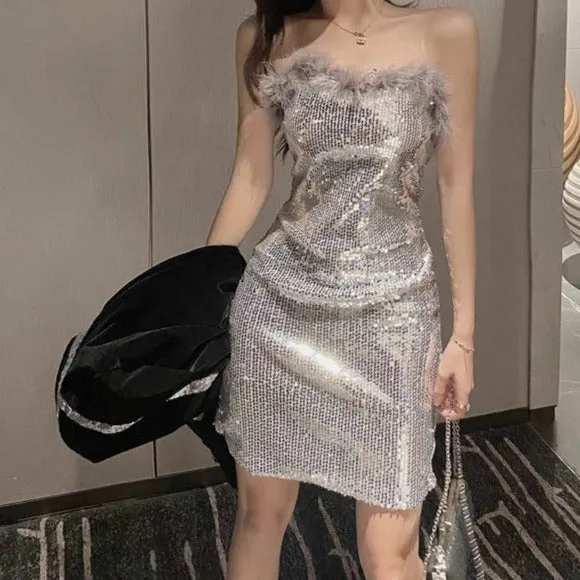 Berry Sequined Dress