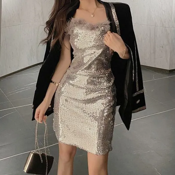 Berry Sequined Dress