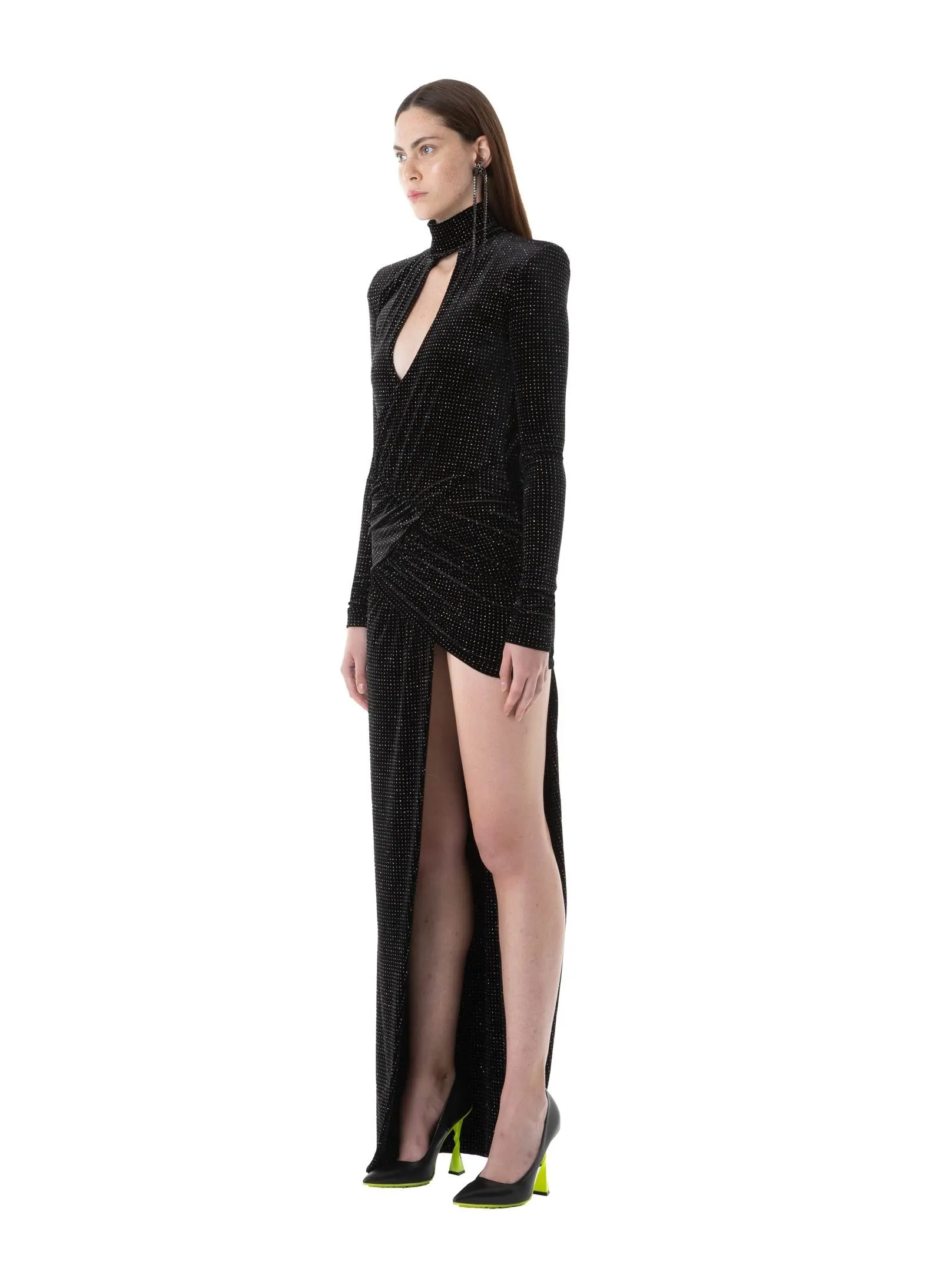 Black Lurex Velvet Dress
