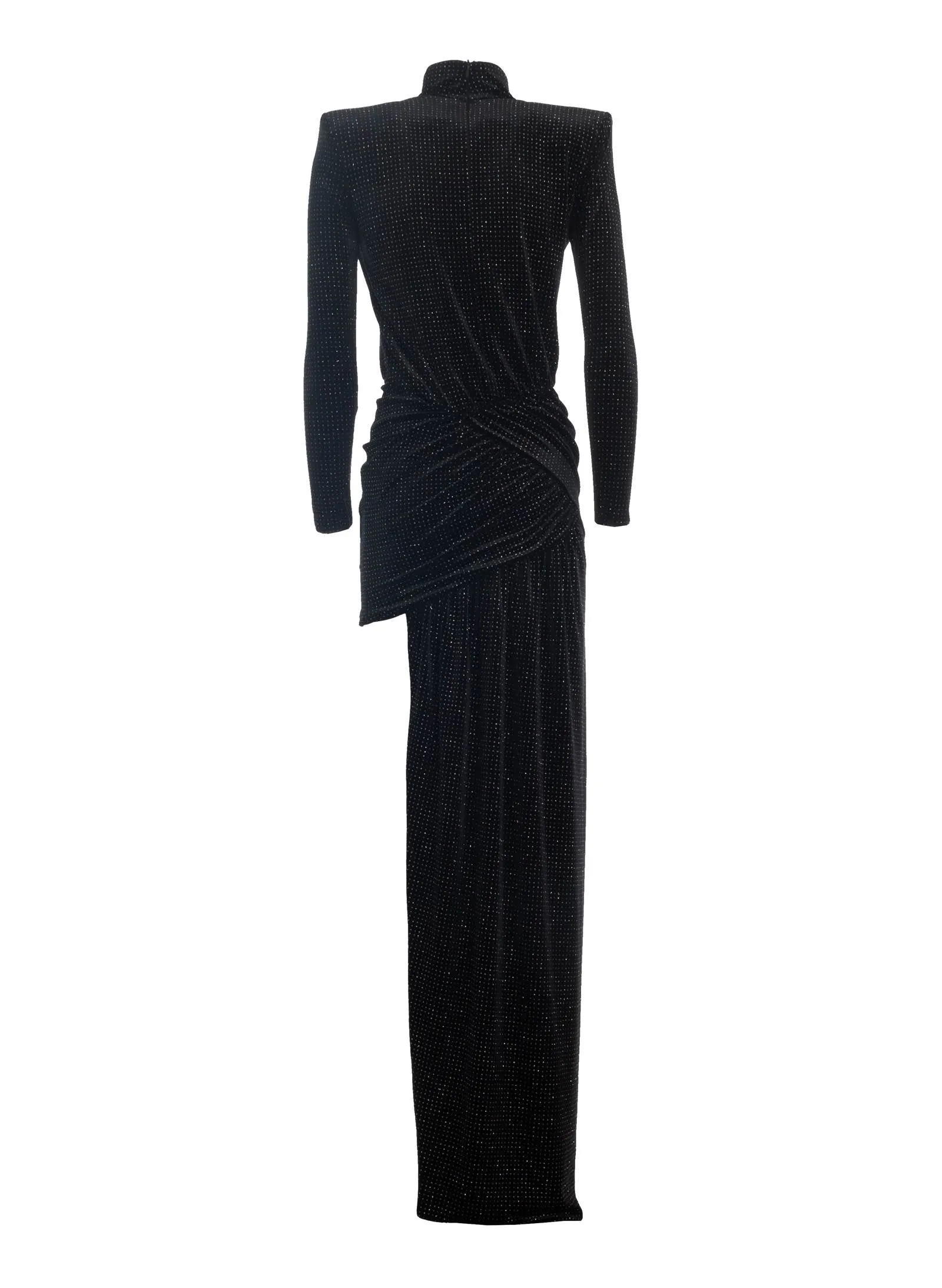 Black Lurex Velvet Dress