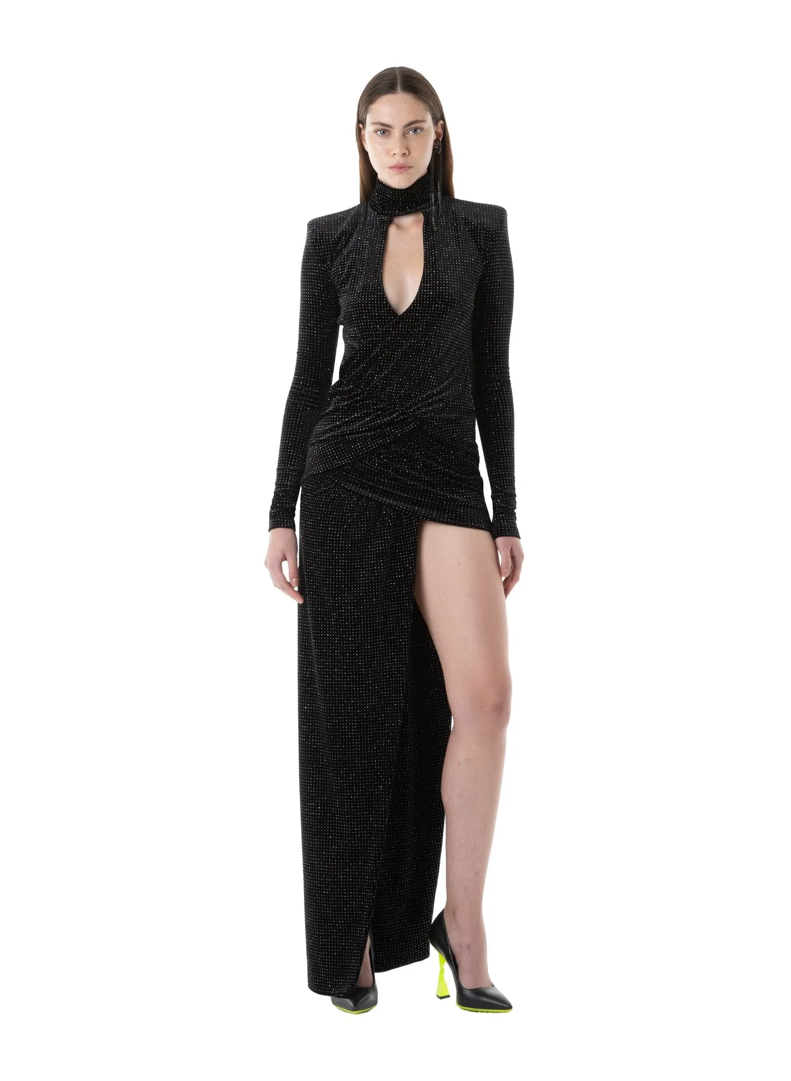 Black Lurex Velvet Dress