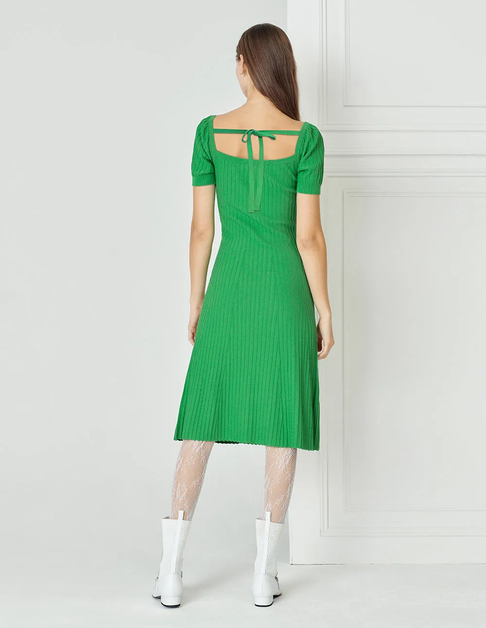 BORA AKSU Heart Neck Short Sleeve Dress