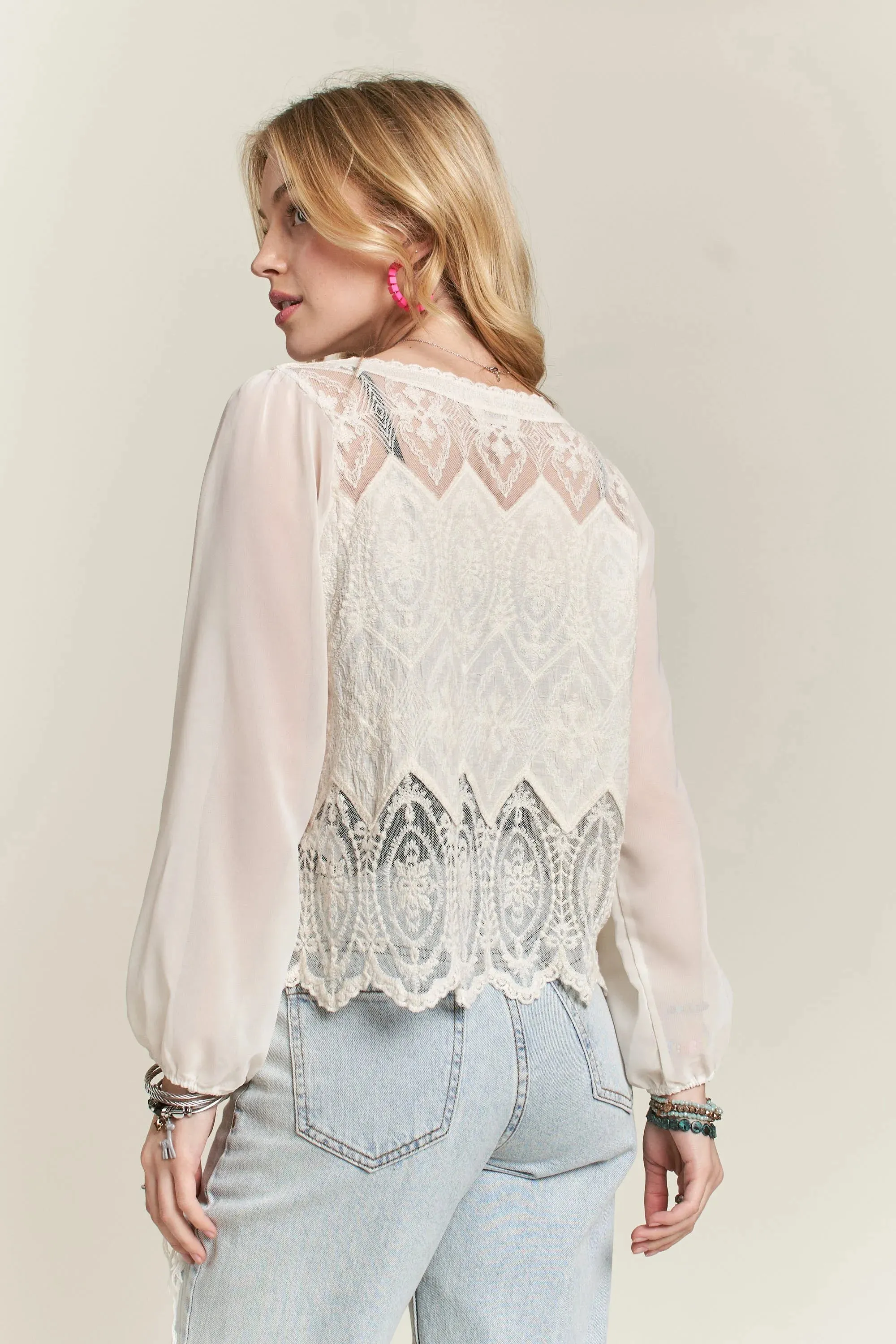 Button Down Embroidered Blouse