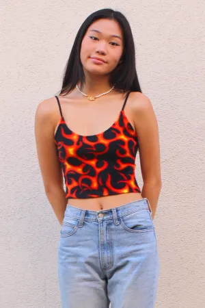 Cami Top - Fleece with Fire Print