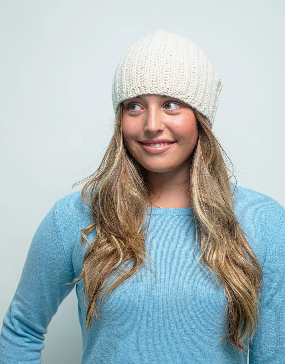 Cashmere Winter Warmer Beanie in Dune