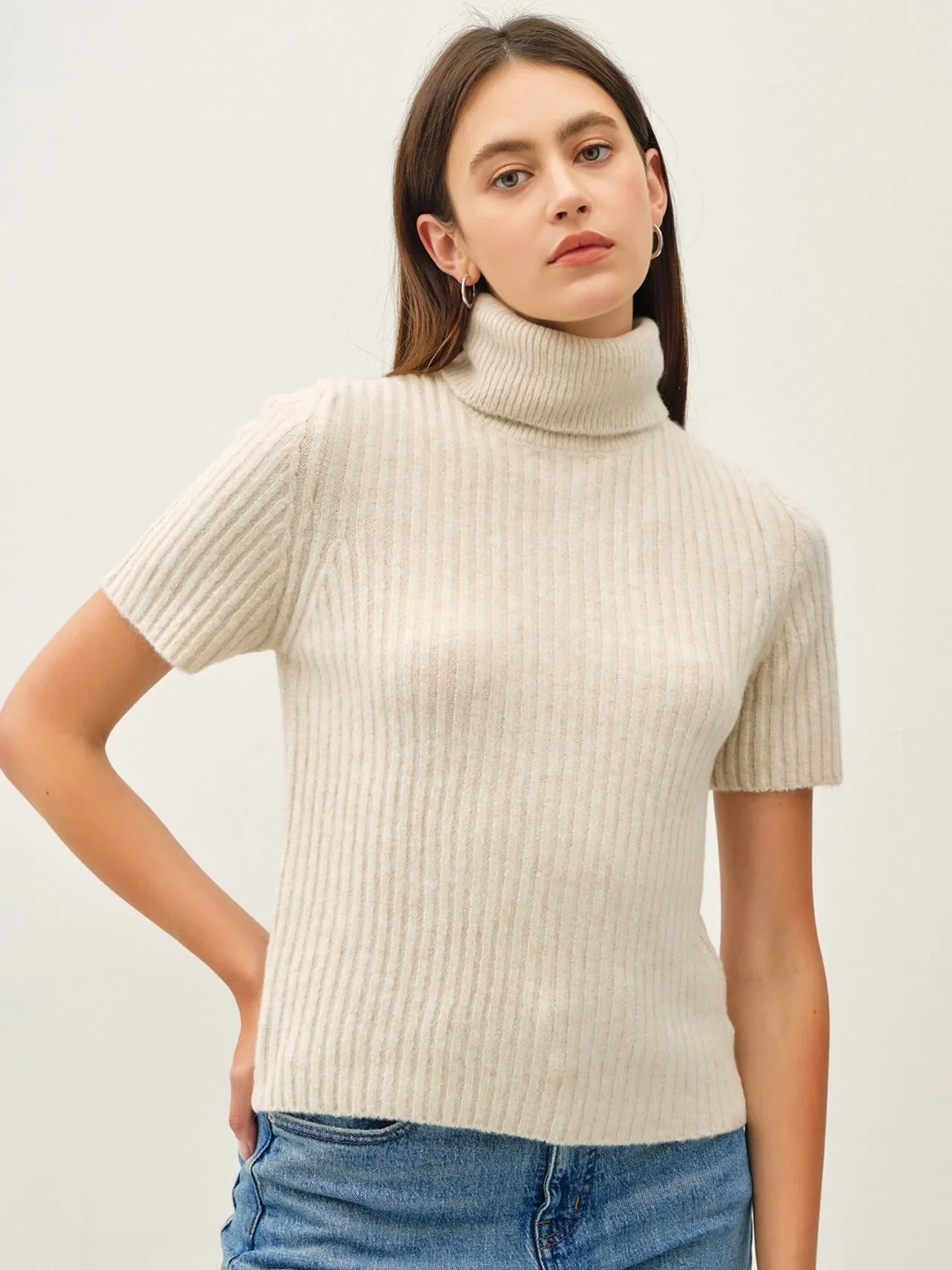 Chunky Ribbed Turtleneck Sweater