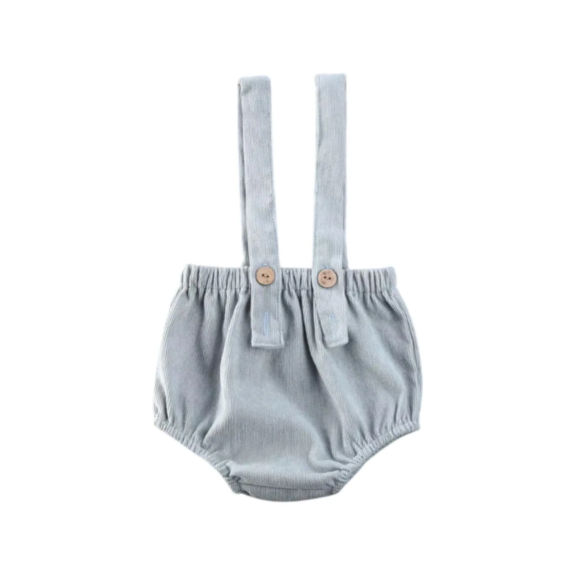 CORDUROY SUSPENDER BLOOMERS - Grey Blue