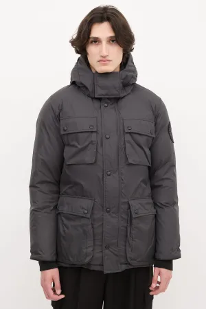 Dark Grey Down & Nylon Manitoba Jacket
