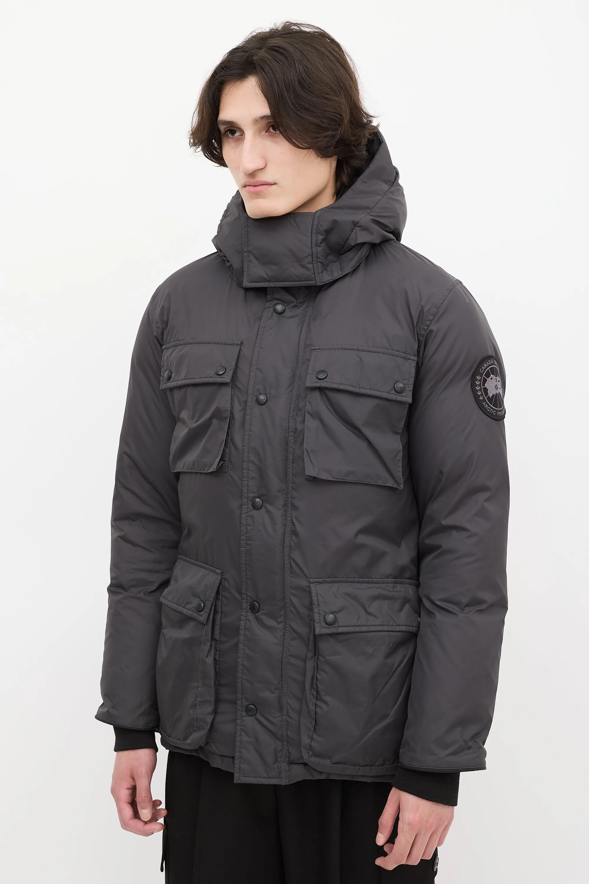 Dark Grey Down & Nylon Manitoba Jacket