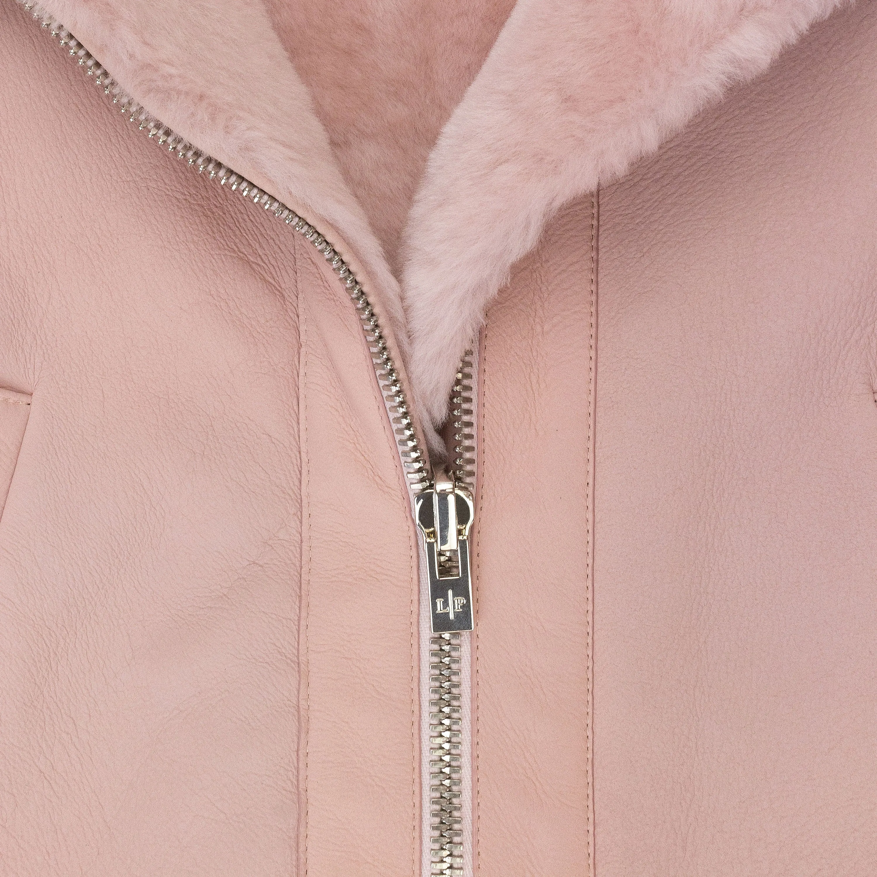 DOUBLE-SIDED SHEEPSKIN PINK COAT