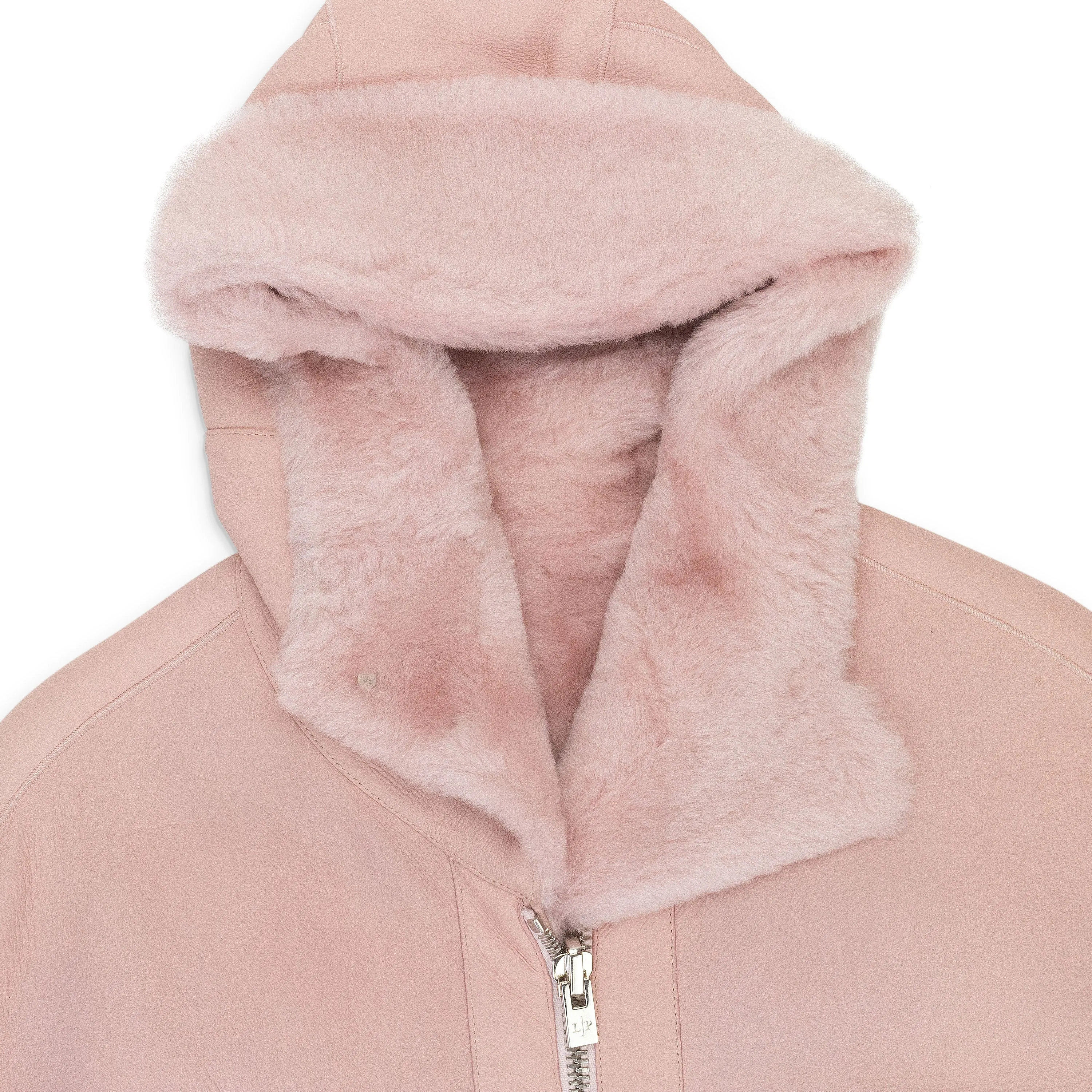 DOUBLE-SIDED SHEEPSKIN PINK COAT