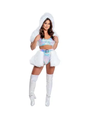 FR151 - Light-Up Faux Fur Belted Skirt