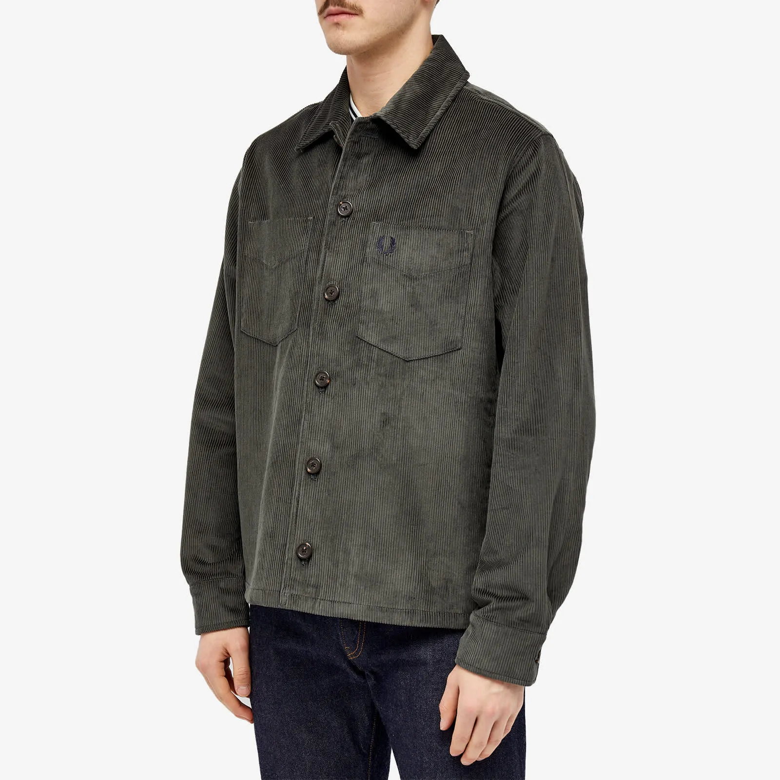 Fred Perry Cord Overshirt, Field Green