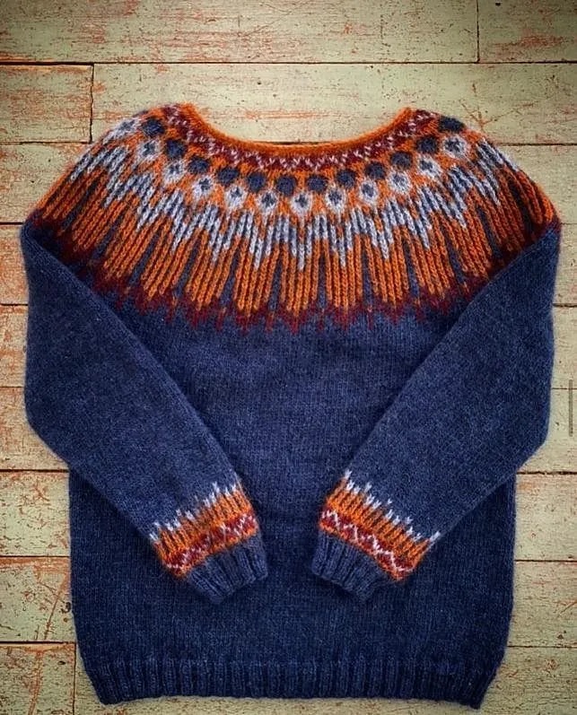 Hopi Light Grey Lettlopi sweater - Knitting Kit