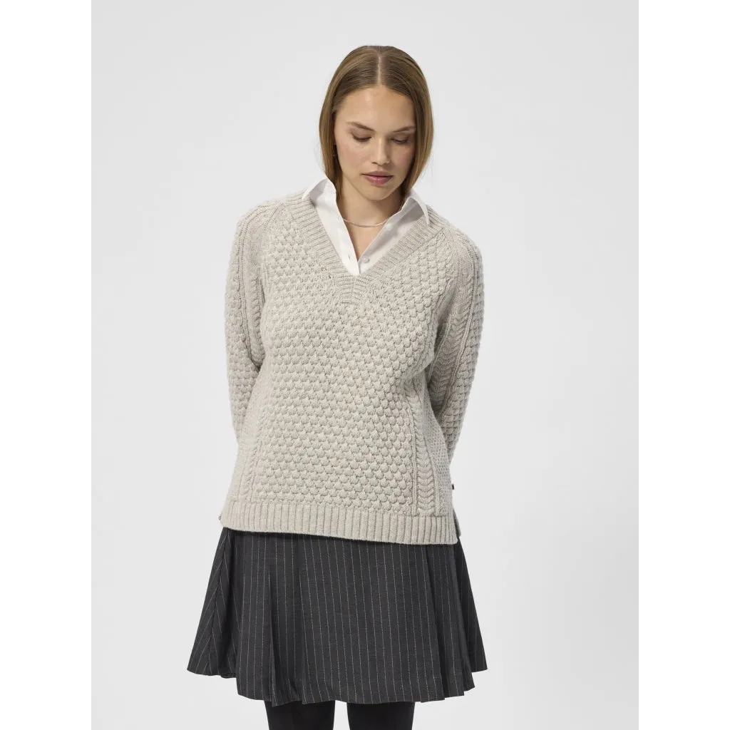 Jamile Bobble Knit - Off White Melange