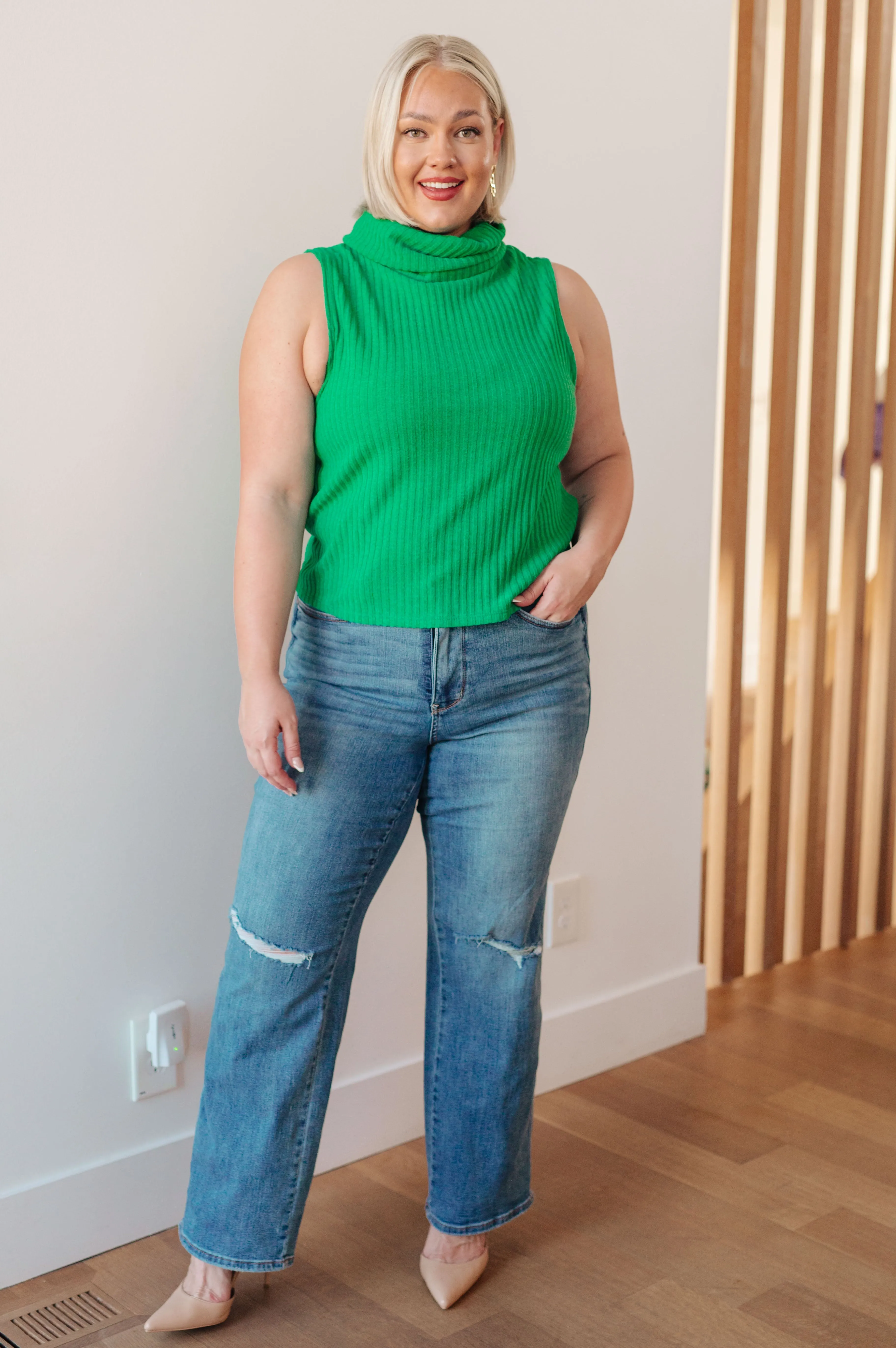 Madison Sleeveless Turtleneck Sweater