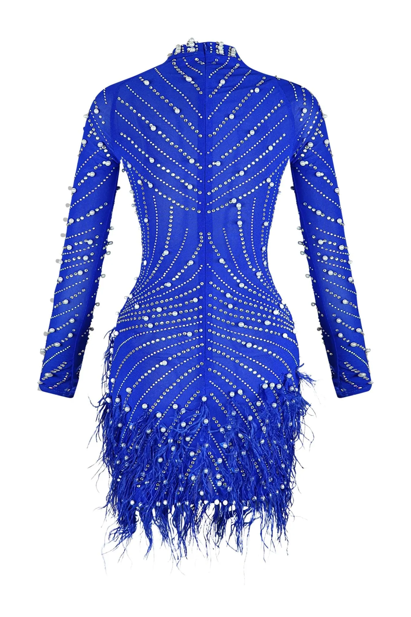 Main Character Pearls and Diamonds Mesh Mini Dress