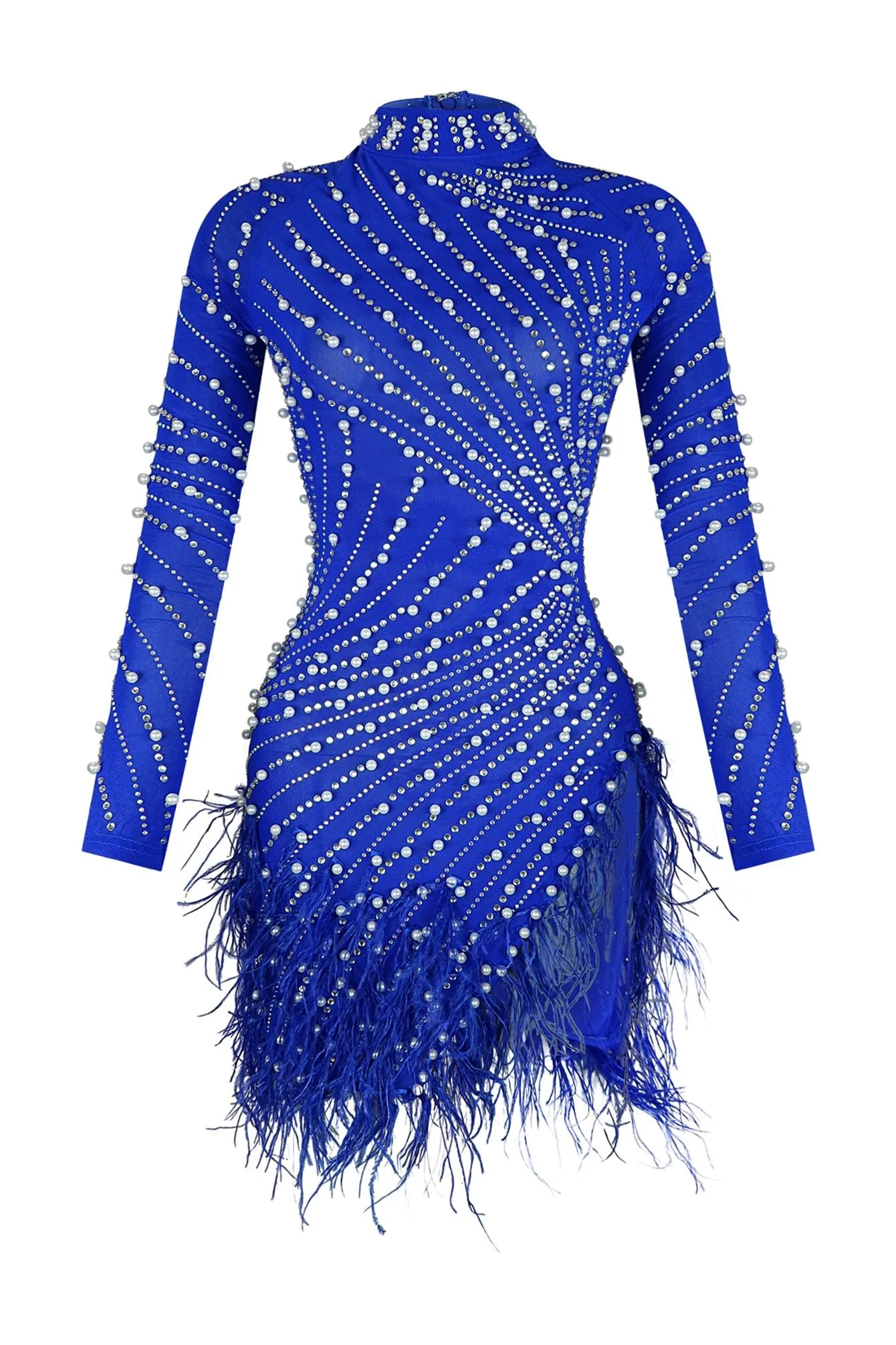 Main Character Pearls and Diamonds Mesh Mini Dress