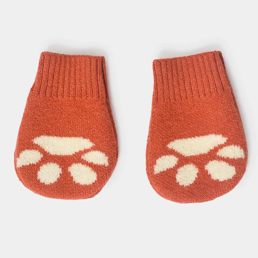 Misty Vixen Knitted Cap & Mitten Set Rust