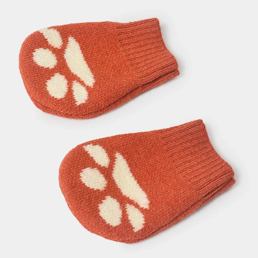 Misty Vixen Knitted Cap & Mitten Set Rust