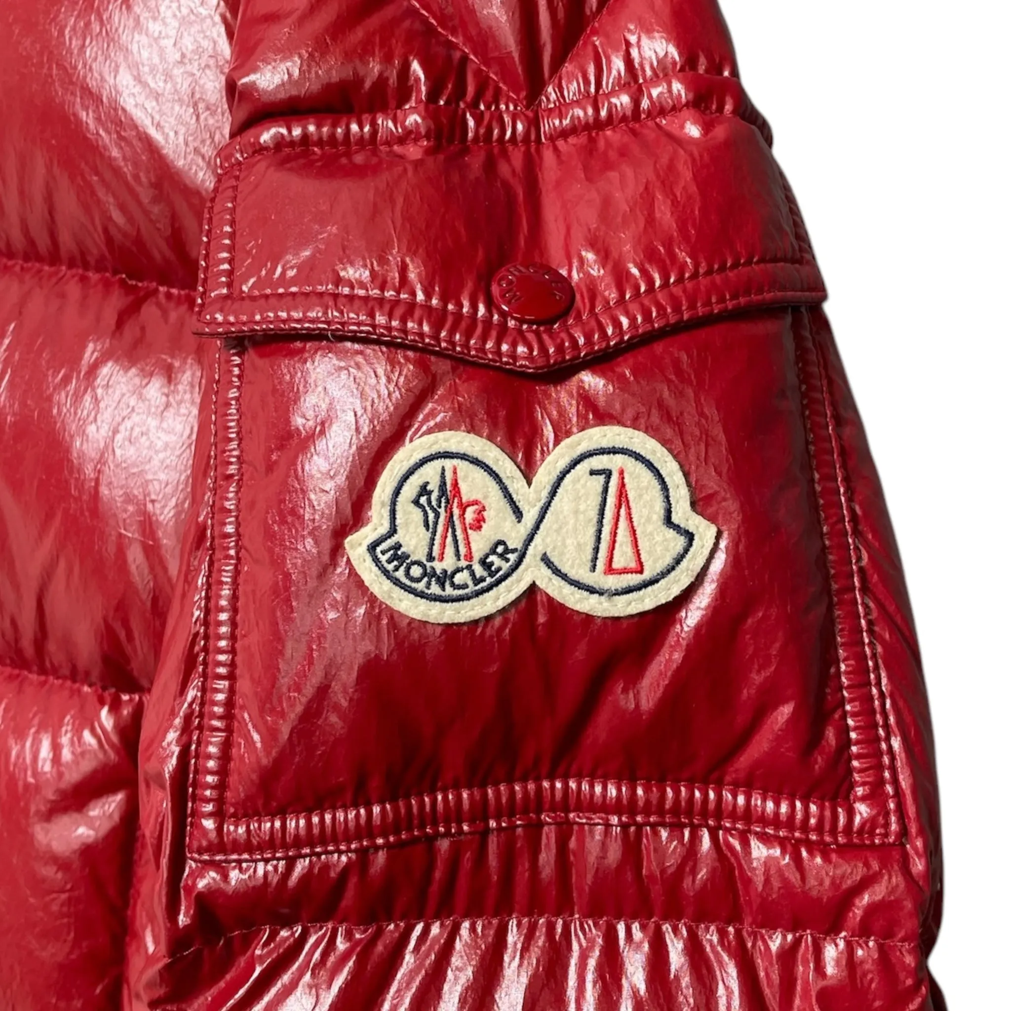 Moncler Maya 70th Anniversary Special Edition Short Down Jacket Berry Red