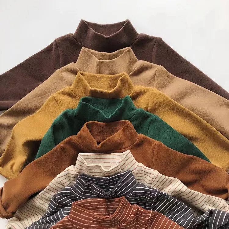 Nicola Basic Solid Color Turtleneck Top