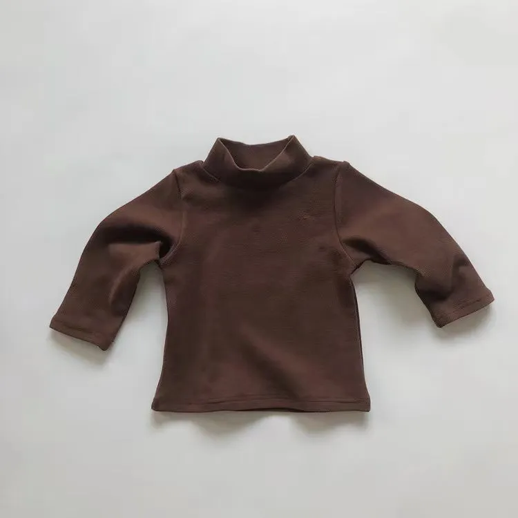 Nicola Basic Solid Color Turtleneck Top