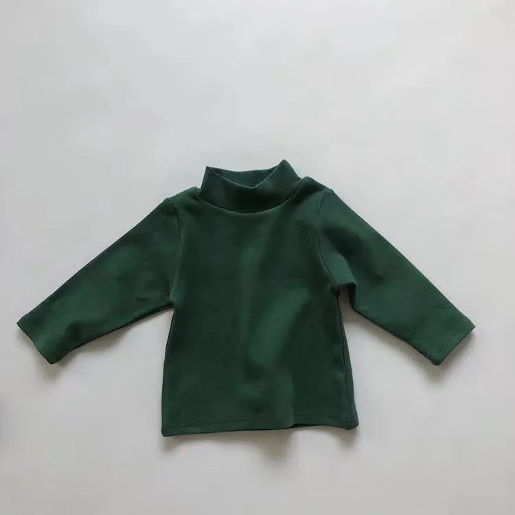 Nicola Basic Solid Color Turtleneck Top