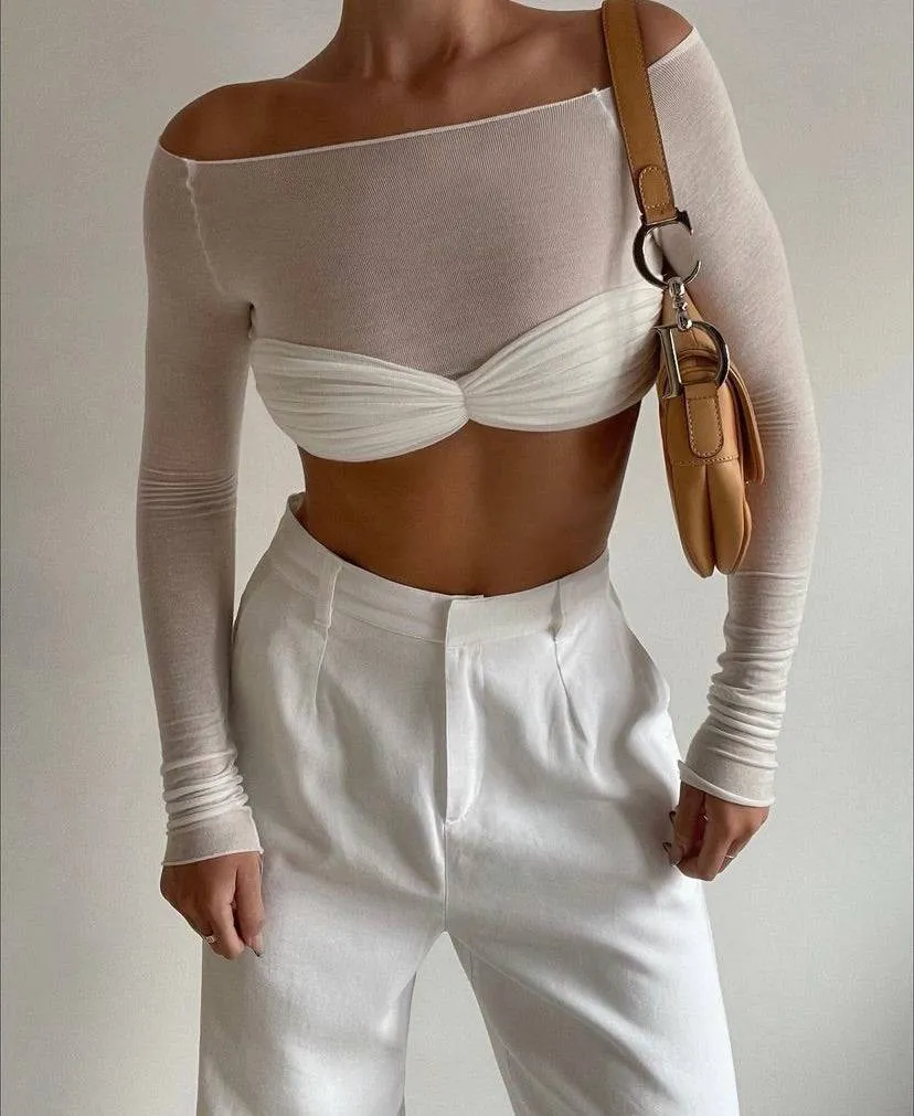 Orseund Iris - La Sirena Crop Top in Milk White