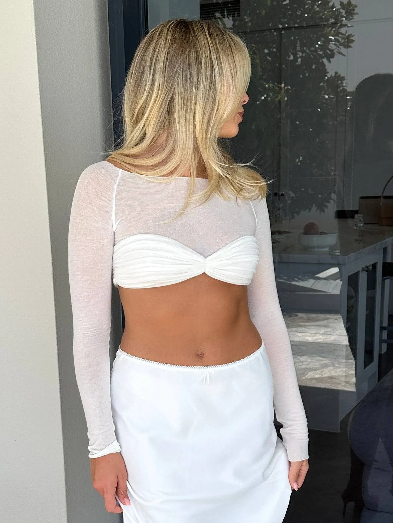 Orseund Iris - La Sirena Crop Top in Milk White