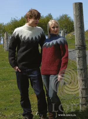 Snæfellsjökull  - Black & White Icelandic men´s sweater - Knitting Kit