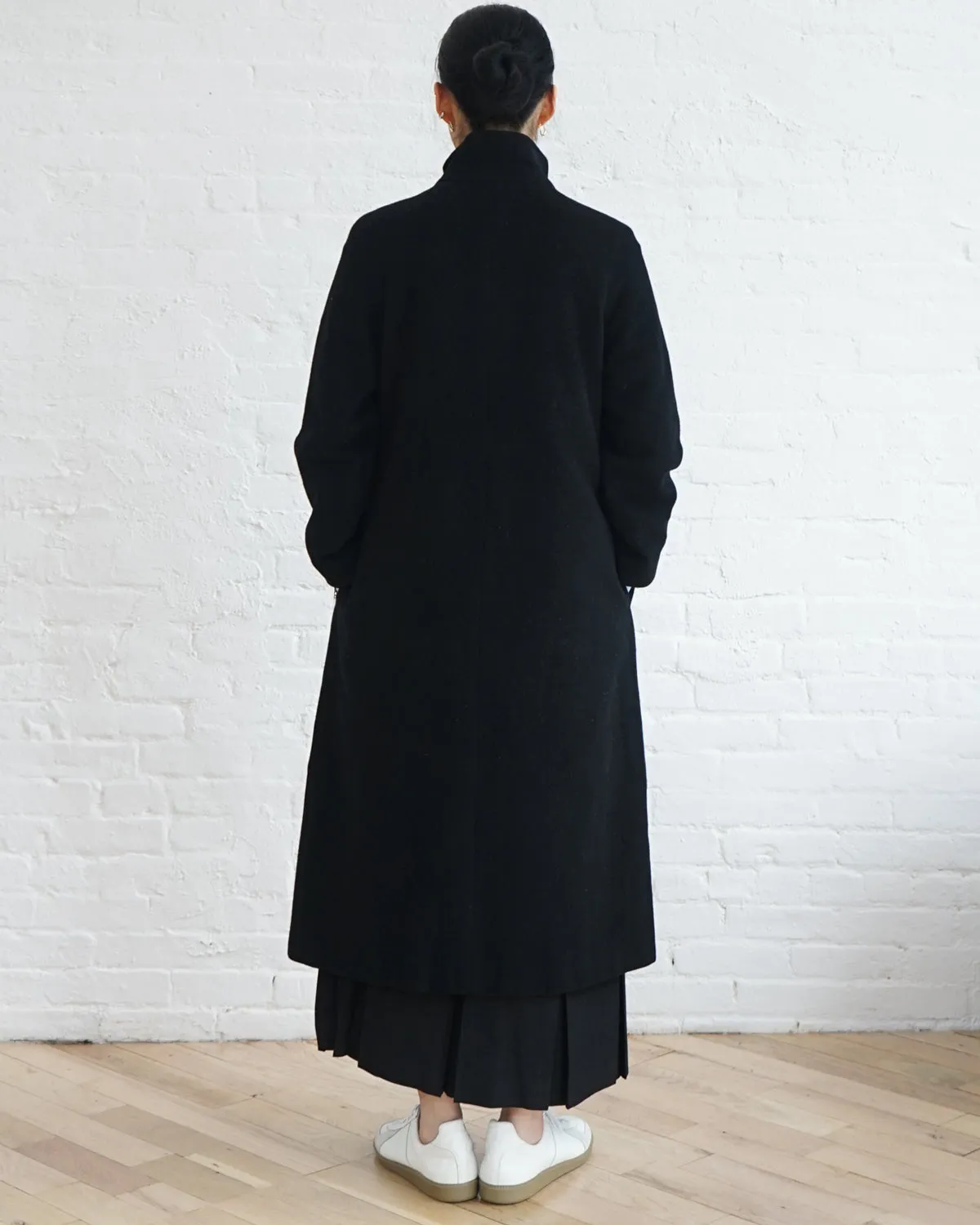 Stand Collar Wool Coat