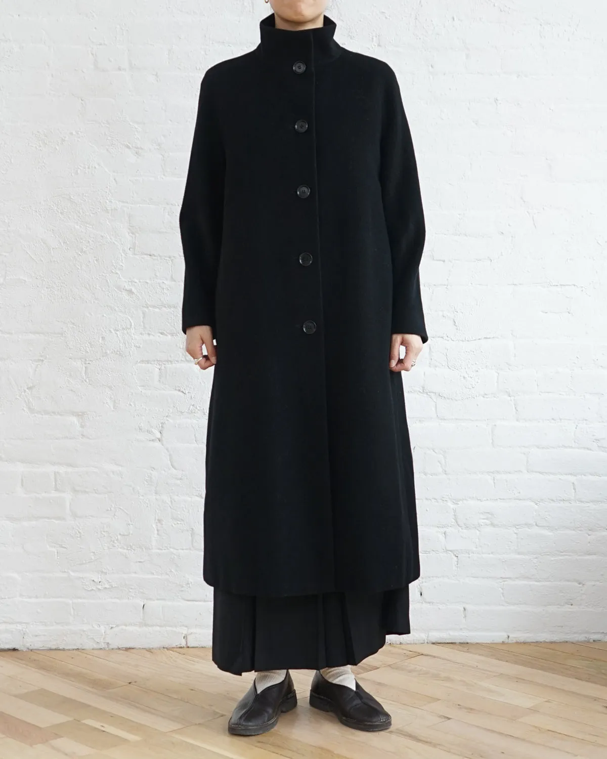 Stand Collar Wool Coat