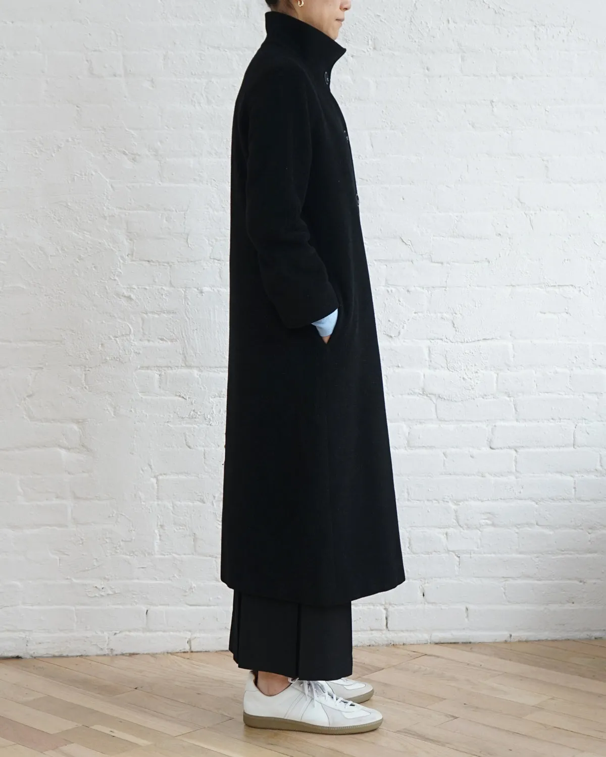 Stand Collar Wool Coat