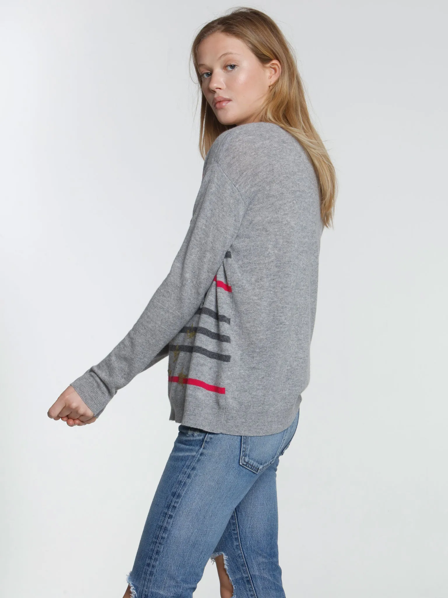 Starlet Stripe Crew - Grey