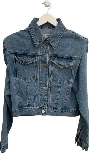 storets Blue Padded Shoulder Denim Jacket UK S/M