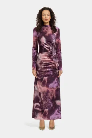 Tasili Dress in Purple Marble