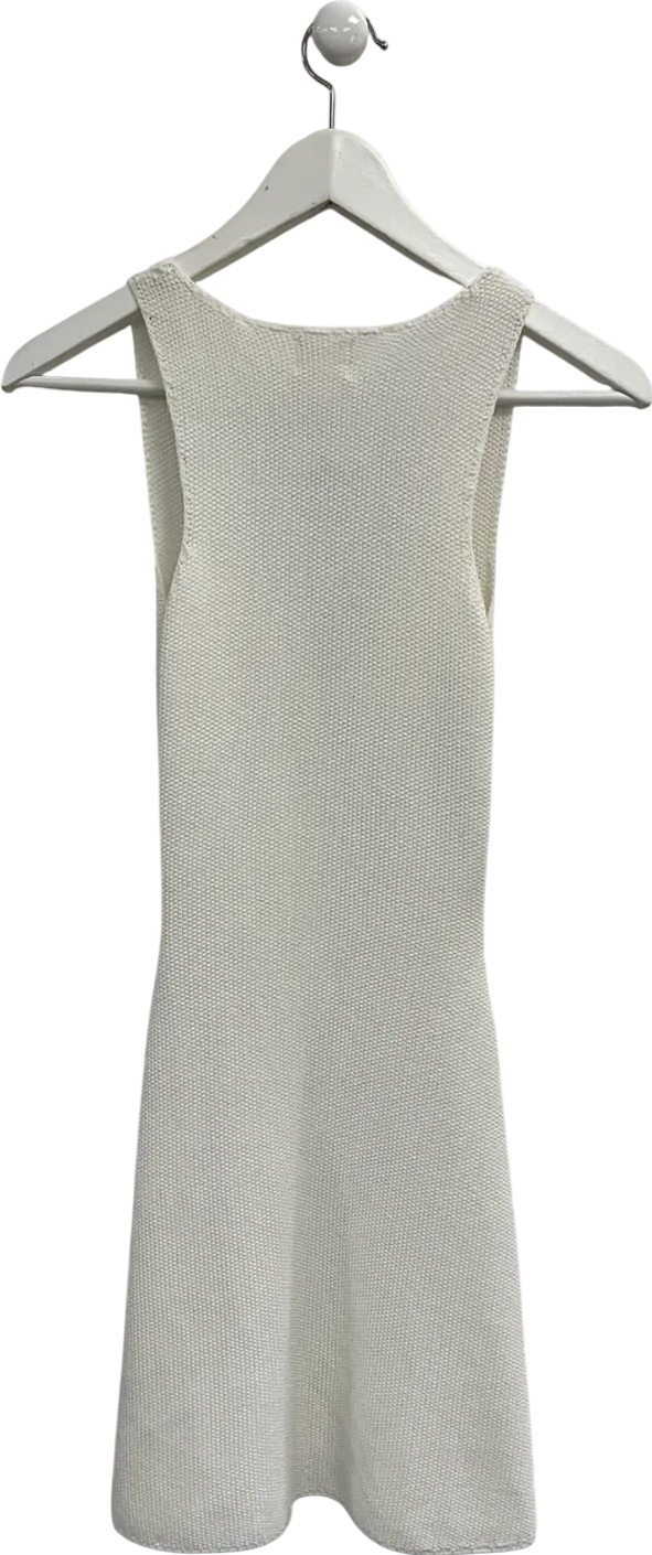 tunchy White Josie Knitted Mini Dress UK XS