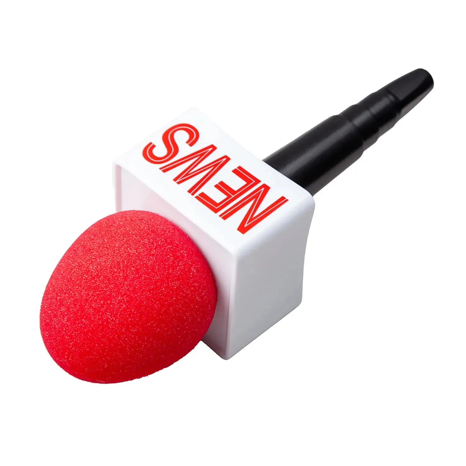 TV News Anchor Microphone Prop Red Black Fancy Dress Accessory