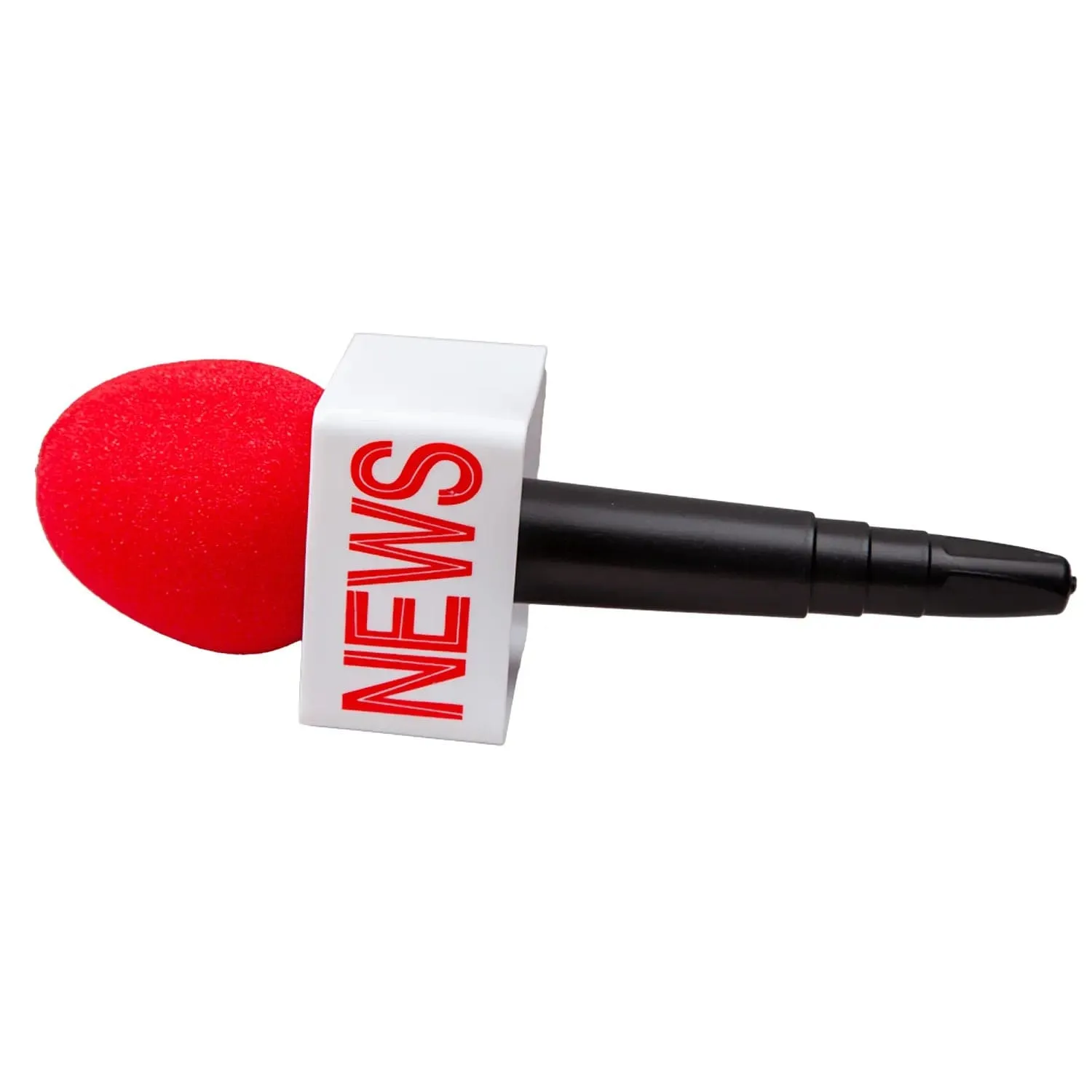 TV News Anchor Microphone Prop Red Black Fancy Dress Accessory