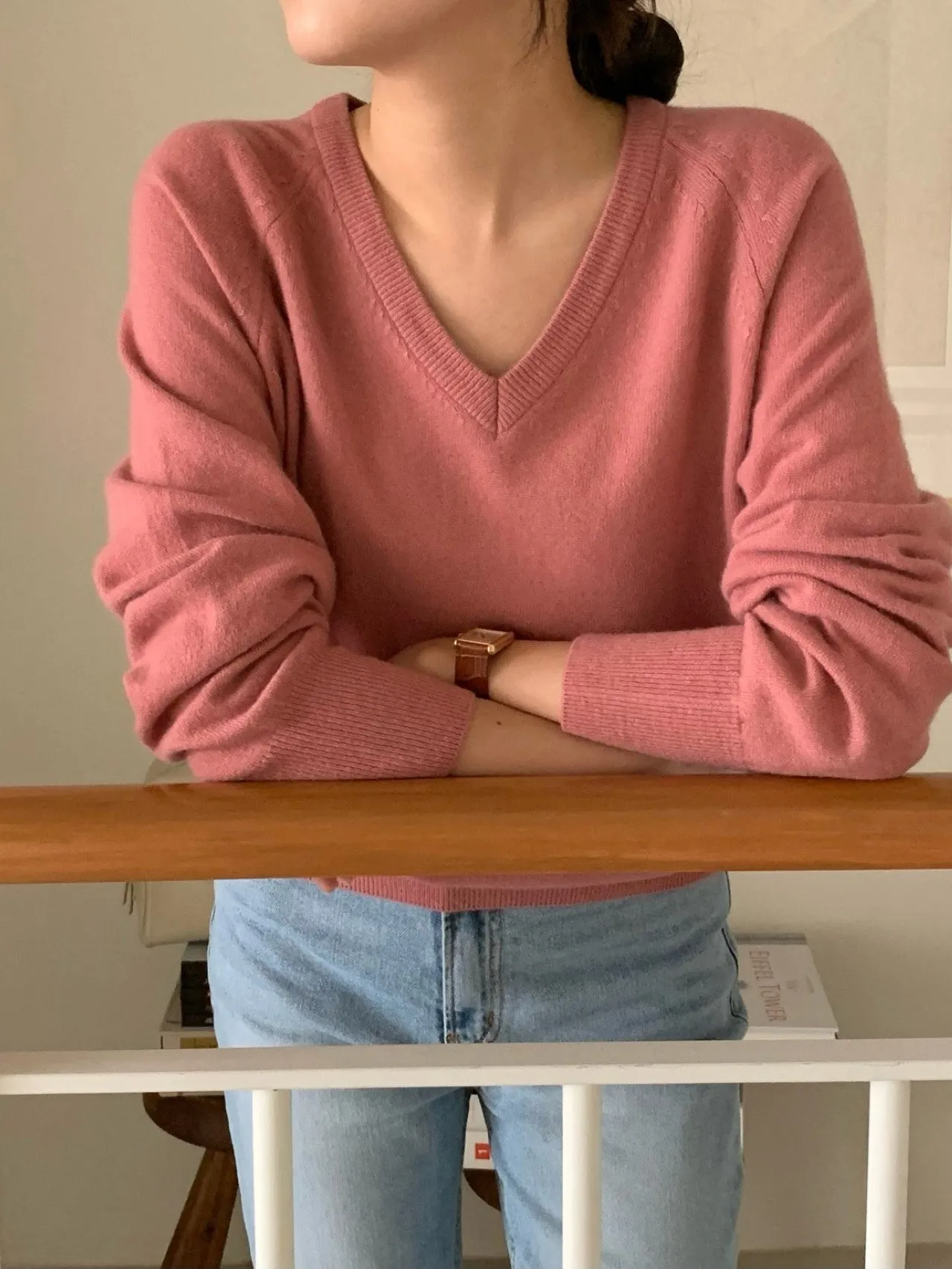 V NECK WOOL CASHMERE KNIT