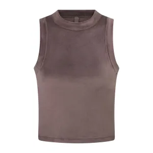 VELOUR CREW NECK TANK | AMETHYST