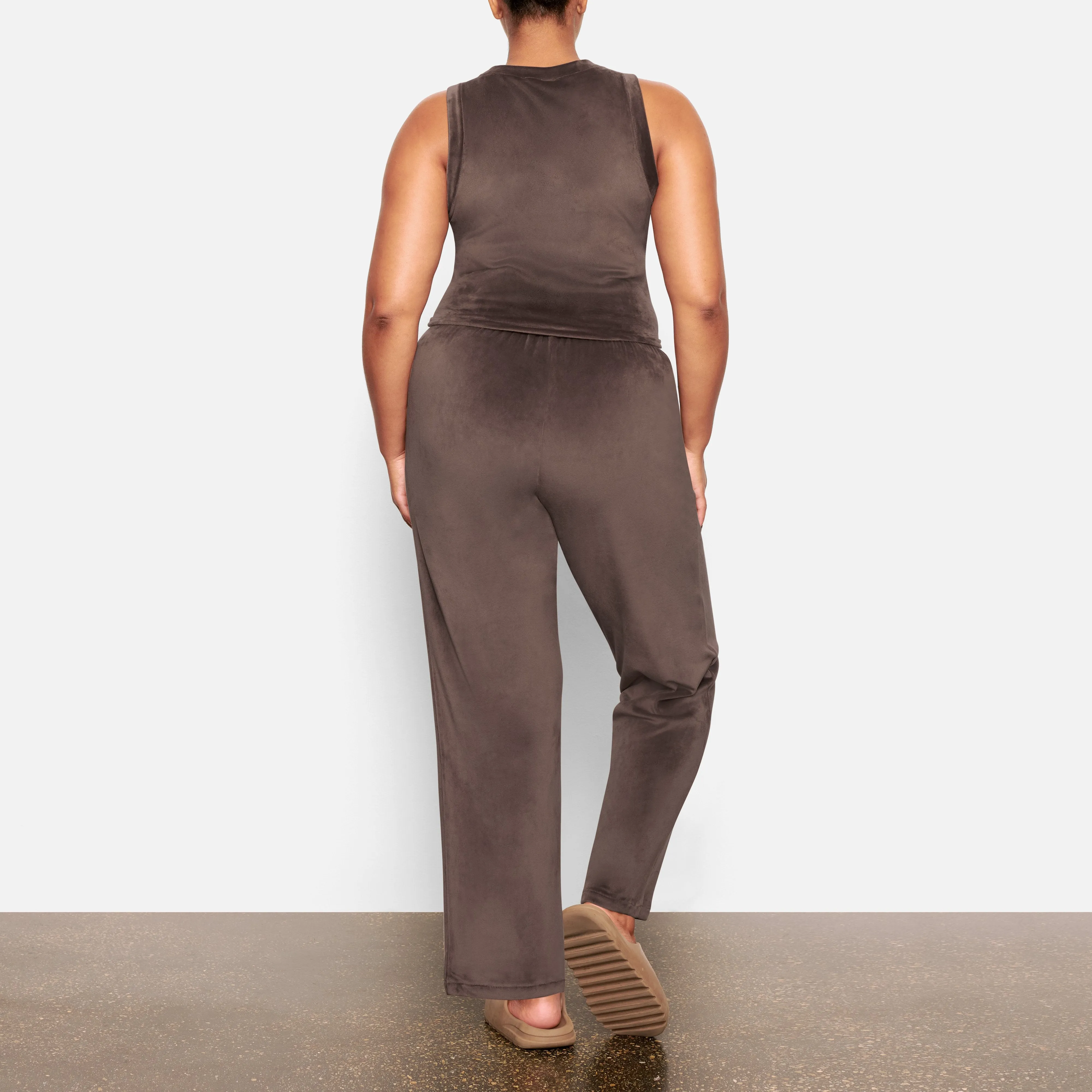 VELOUR CREW NECK TANK | AMETHYST