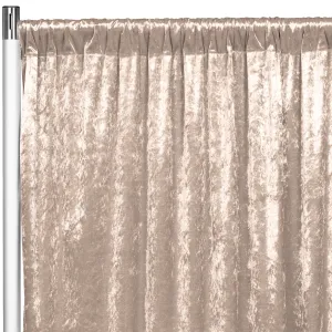 Velvet 16ft H x 52" W Drape/Backdrop Curtain Panel - Beige